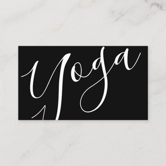 Beruflicher, moderner Black Yoga Instructor Visitenkarte (Vorderseite)