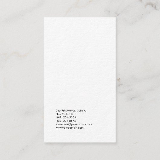 Beruflicher, moderner, dicker Luxus Visitenkarte (Rückseite)