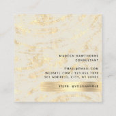 Beruflicher, moderner, einfacher vergoldeter Metal Quadratische Visitenkarte (Rückseite)