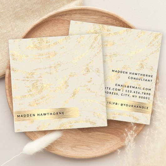 Beruflicher, moderner, einfacher vergoldeter Metal Quadratische Visitenkarte