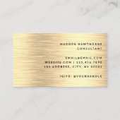 Beruflicher, moderner, einfacher vergoldeter Metal Visitenkarte (Rückseite)