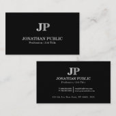 Beruflicher moderner eleganter MonogrammChic Visitenkarte (Vorne/Hinten)