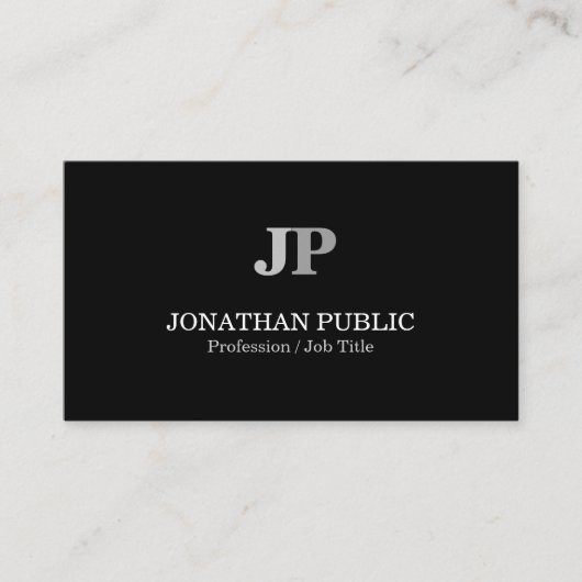 Beruflicher moderner eleganter MonogrammChic Visitenkarte (Vorderseite)