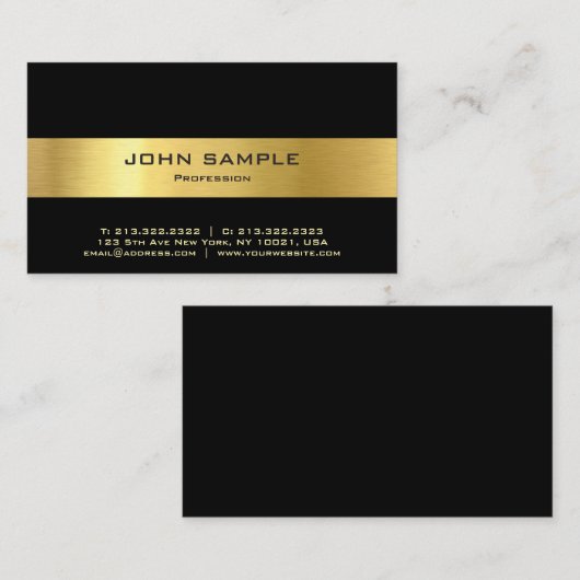 Beruflicher moderner eleganter Schwarz-und Visitenkarte (Vorne/Hinten)