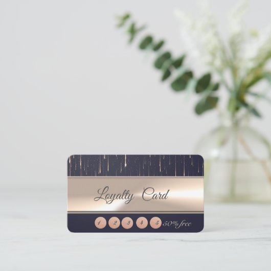 Beruflicher, moderner Eleganter Streifen, Tropfen Treuekarte (Stehend Vorderseite)