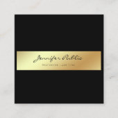 Beruflicher moderner eleganter weißer schwarzer quadratische visitenkarte (Vorderseite)