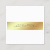 Beruflicher moderner eleganter weißer schwarzer quadratische visitenkarte (Rückseite)