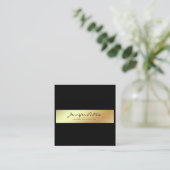 Beruflicher moderner eleganter weißer schwarzer quadratische visitenkarte (Stehend Vorderseite)