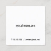 Beruflicher moderner Fotograf Quadratische Visitenkarte (Rückseite)