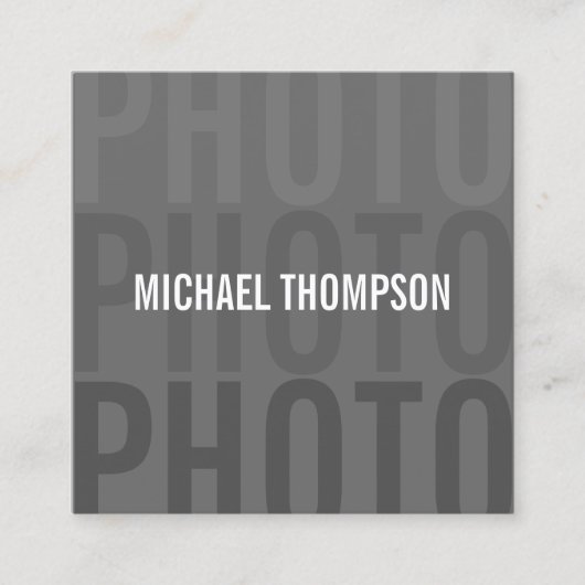 Beruflicher moderner Fotograf Quadratische Visitenkarte (Vorderseite)