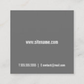 Beruflicher moderner Fotograf Quadratische Visitenkarte (Rückseite)