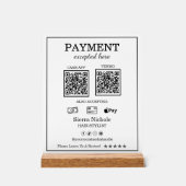 Beruflicher moderner Friseurstylist QR Code Paymen Acrylschild (Vorderseite)