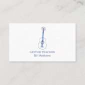 Beruflicher moderner Gitarrenlehrer Visitenkarte (Vorderseite)