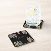 Beruflicher moderner Glitzer Frisur Stylistin Getränkeuntersetzer (Rechte Seite)