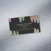 Beruflicher moderner Glitzer Frisur Stylistin Magnetische Visitenkarte (Beispiel)