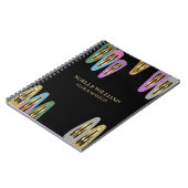 Beruflicher moderner Glitzer Frisur Stylistin Notizblock (Linke Seite)