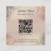 Beruflicher, moderner Goldglatter-Haar-Qr-Code Quadratische Visitenkarte (Rückseite)
