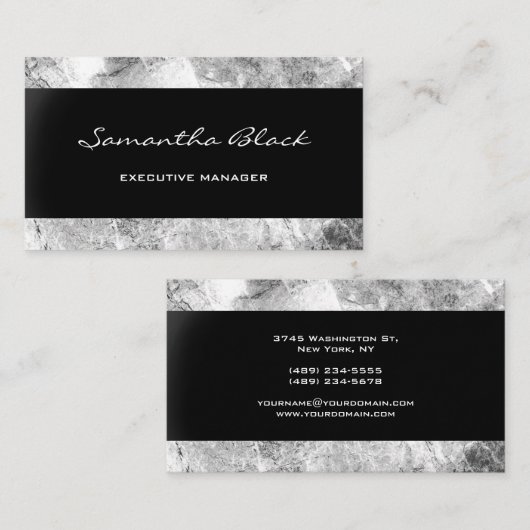 Beruflicher, moderner Handschreibtisch Schwarzer G Visitenkarte (Vorne/Hinten)