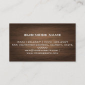 Beruflicher, moderner Holzkörner-Look Visitenkarte (Rückseite)