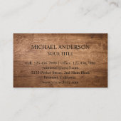 Beruflicher, moderner Holzkörner-Look Visitenkarte (Rückseite)