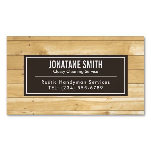 Beruflicher, moderner Holzkörner Magnetische Visitenkarte (Vorderseite)