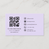 Beruflicher moderner Lilac-Lila QR-Code Visitenkarte (Vorderseite)