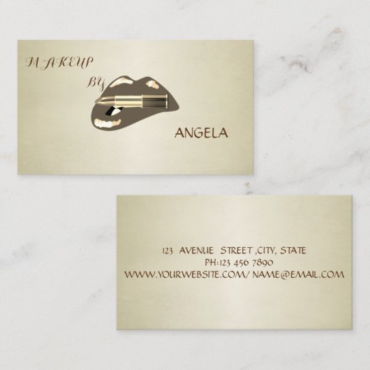 Beruflicher, moderner Lips-Lipstick Visitenkarte (Vorne/Hinten)