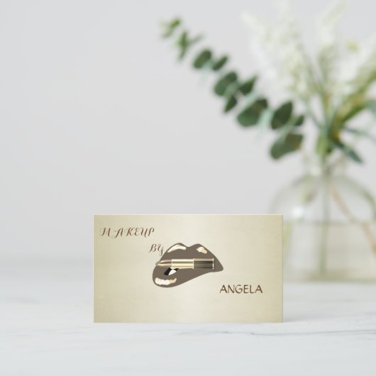 Beruflicher, moderner Lips-Lipstick Visitenkarte (Stehend Vorderseite)