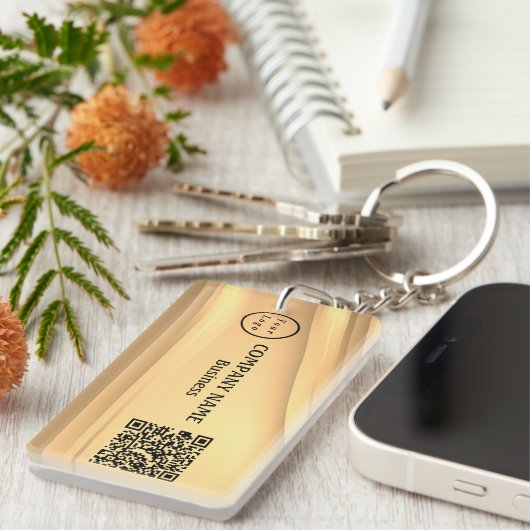 Beruflicher, moderner Minimalistischer Logo-QR-Cod Schlüsselanhänger (Vorderseite rechts)