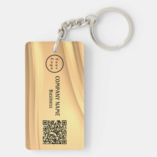 Beruflicher, moderner Minimalistischer Logo-QR-Cod Schlüsselanhänger (Rückseite)