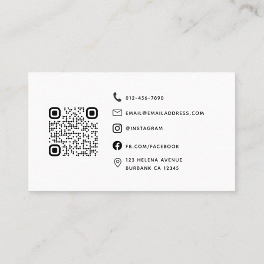 Beruflicher, moderner Minimalistischer Logo-QR-Cod Visitenkarte (Rückseite)