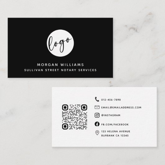 Beruflicher, moderner Minimalistischer Logo-QR-Cod Visitenkarte (Vorne/Hinten)
