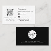 Beruflicher, moderner Minimalistischer Logo-QR-Cod Visitenkarte (Vorne/Hinten)