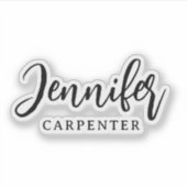 Beruflicher, moderner Minimalname Aufkleber (Vorderseite)