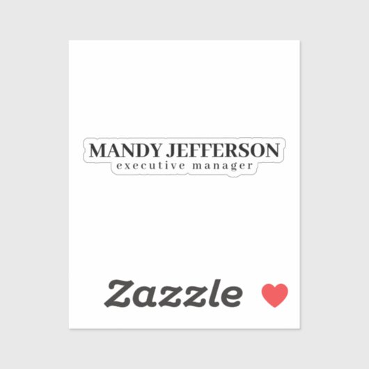 Beruflicher, moderner Minimalname Aufkleber (Blatt)