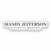 Beruflicher, moderner Minimalname Aufkleber (Vorderseite)