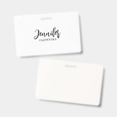 Beruflicher, moderner Minimalname Ausweis (Vorder- & Rückseite)