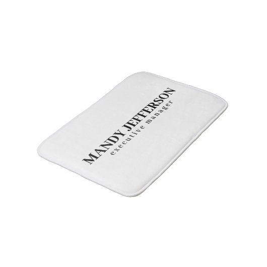 Beruflicher, moderner Minimalname Badematte (Schrägansicht)