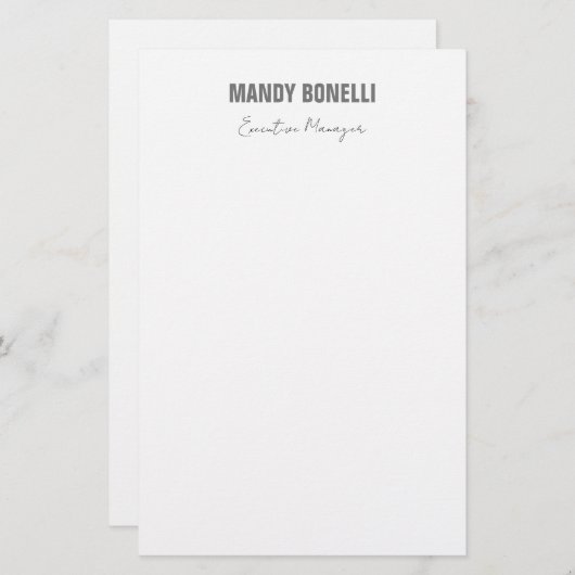 Beruflicher, moderner Minimalname Briefpapier (Vorne/Hinten)
