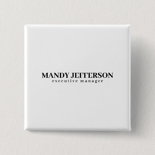 Beruflicher, moderner Minimalname Button (Vorderseite)