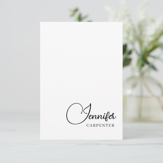 Beruflicher, moderner Minimalname Dankeskarte (Stehend Vorderseite)