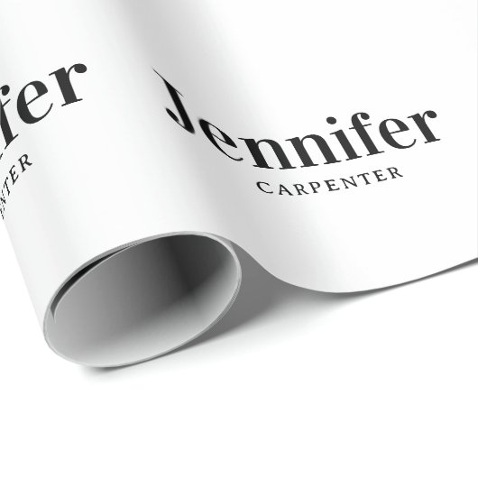 Beruflicher, moderner Minimalname Geschenkpapier (Rolleneckpunkt)