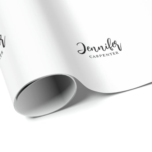 Beruflicher, moderner Minimalname Geschenkpapier (Rolleneckpunkt)