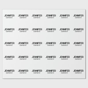 Beruflicher, moderner Minimalname Geschenkpapier