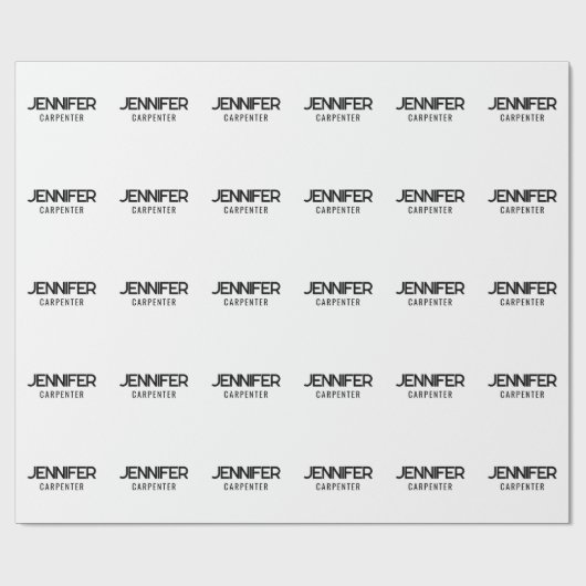 Beruflicher, moderner Minimalname Geschenkpapier (Flach)