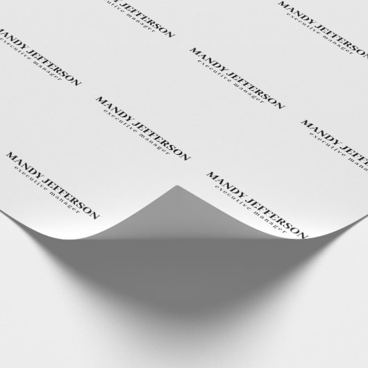 Beruflicher, moderner Minimalname Geschenkpapier (Ecke)