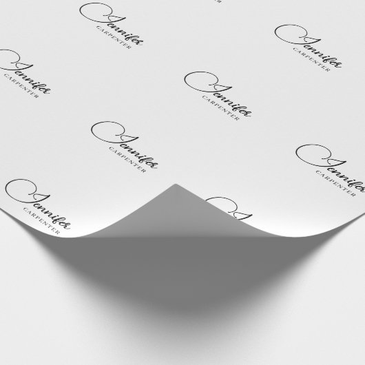 Beruflicher, moderner Minimalname Geschenkpapier (Ecke)