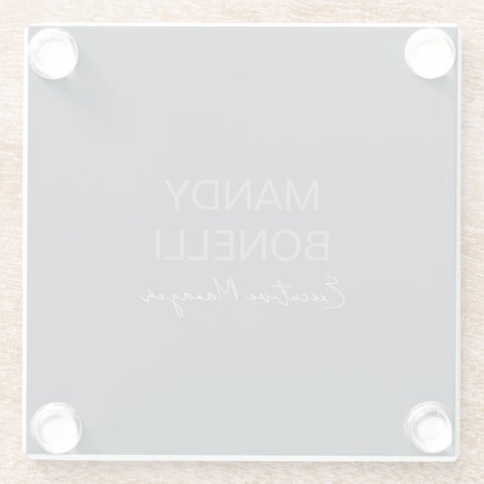 Beruflicher, moderner Minimalname Glasuntersetzer (Rückseite)