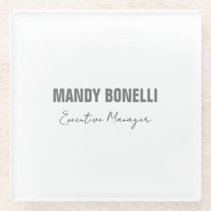 Beruflicher, moderner Minimalname Glasuntersetzer