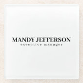 Beruflicher, moderner Minimalname Glasuntersetzer (Vorderseite)